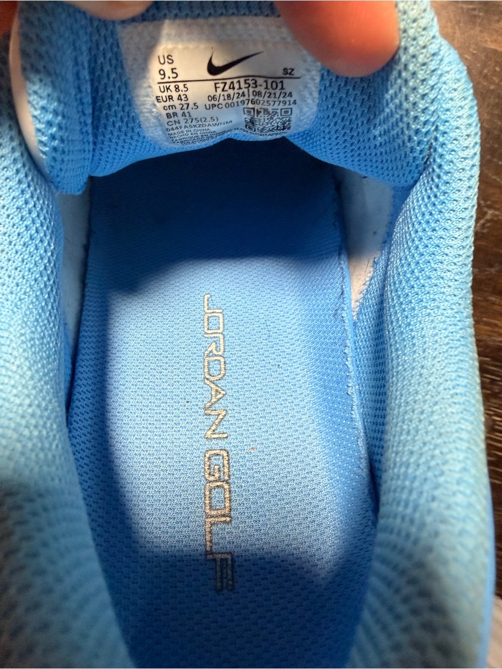 Air Jordan Golf Shoes White and Light Blue - Picture 7 of 8